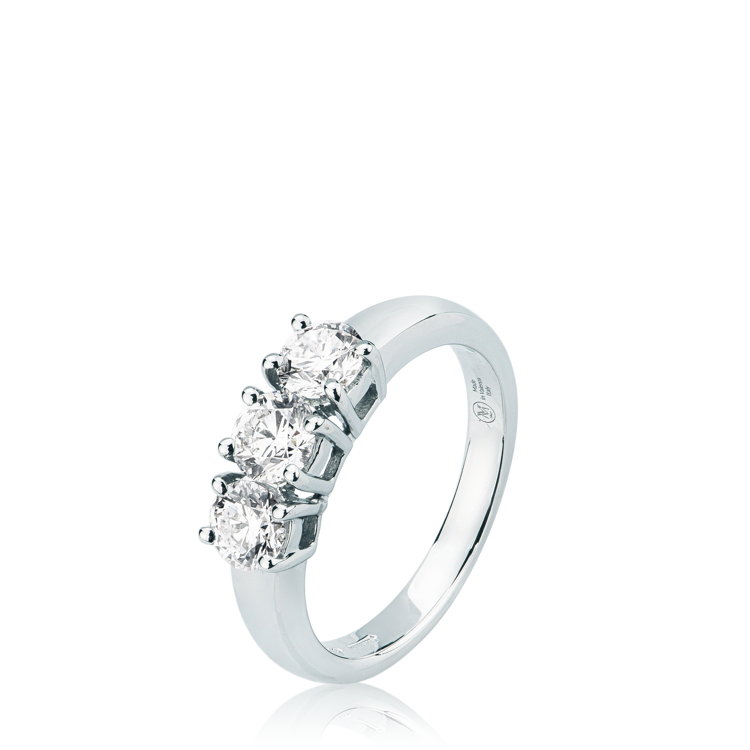 Imagen de Anello tre Diamanti in Oro Bianco