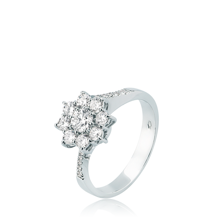 Imagen de Anello con Diamanti in Oro Bianco