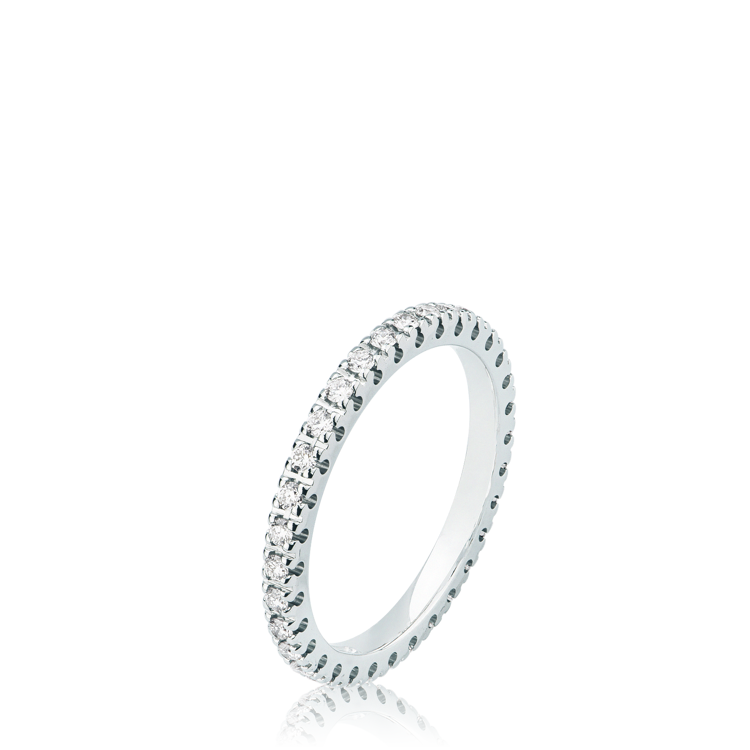 Imagen de Anello con Diamanti in Oro Bianco