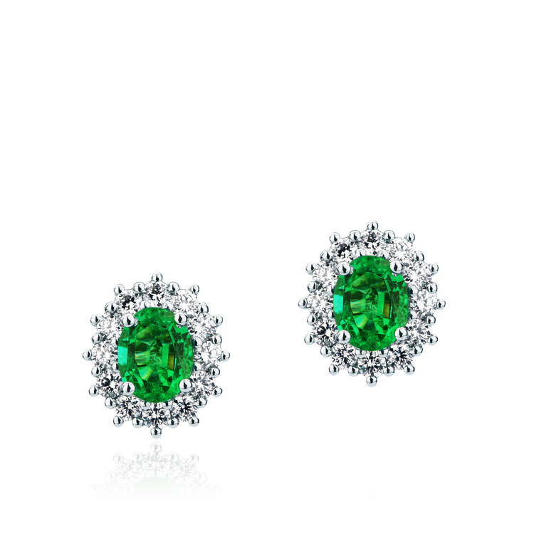 Picture of Paio Orecchini a scatto con Smeraldi e Diamanti in