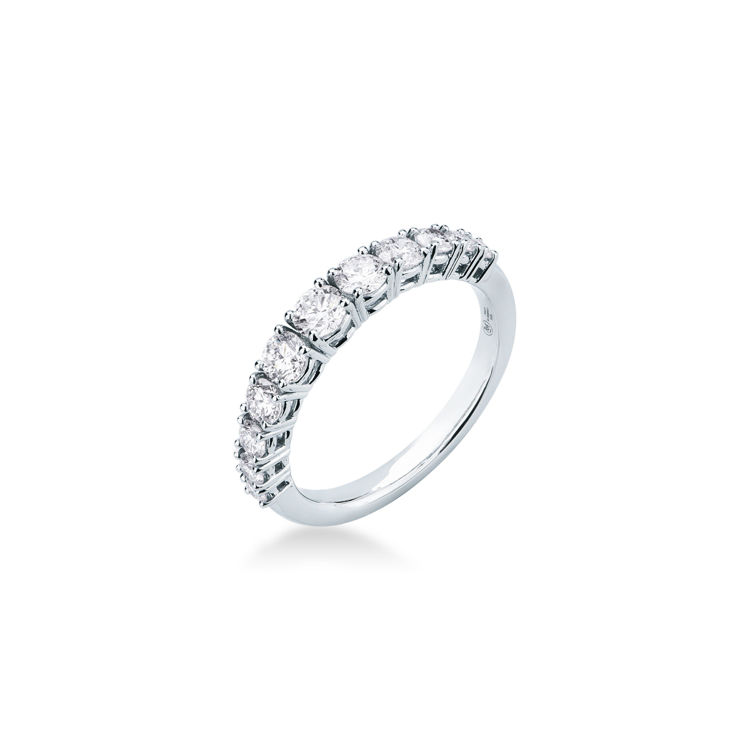 Picture of Riviera ring with diamond in white gold