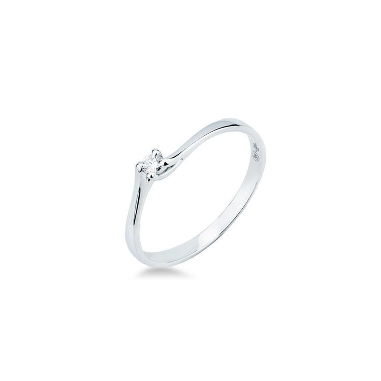 Picture of Solitaire ring with diamond in white gold