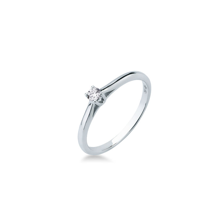 Picture of Solitaire ring with diamond in white gold