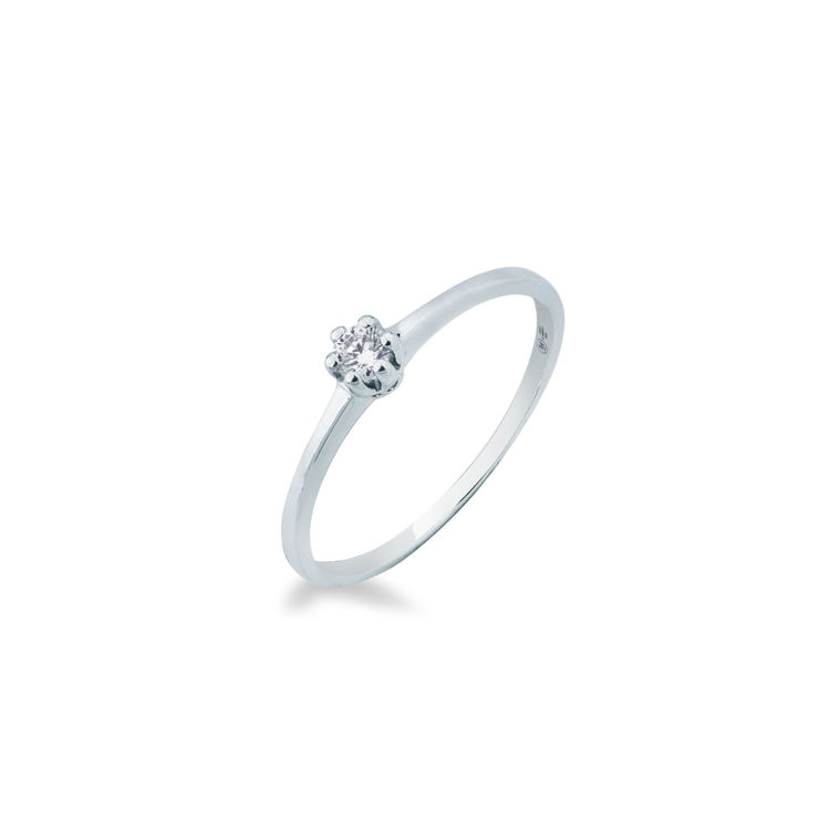 Picture of Solitaire ring with diamond in white gold