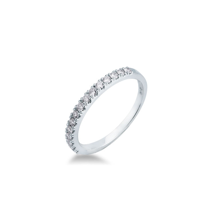 Picture of Riviera ring with diamond in white gold