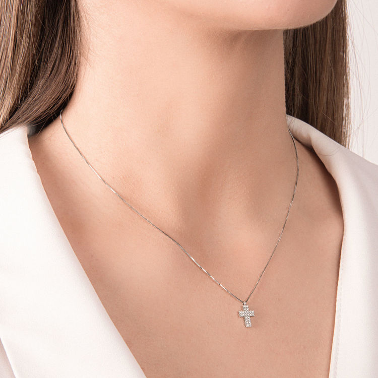 Picture of Necklace with diamond in white gold