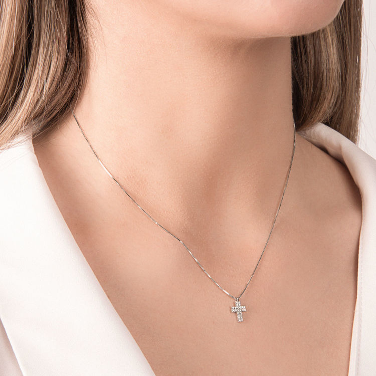 Picture of Necklace with diamond in white gold