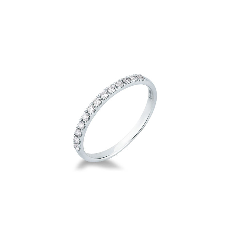 Picture of Riviera ring with diamond in white gold