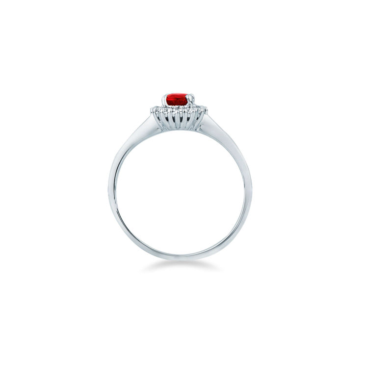 Picture of Ring with ruby and diamond in white gold