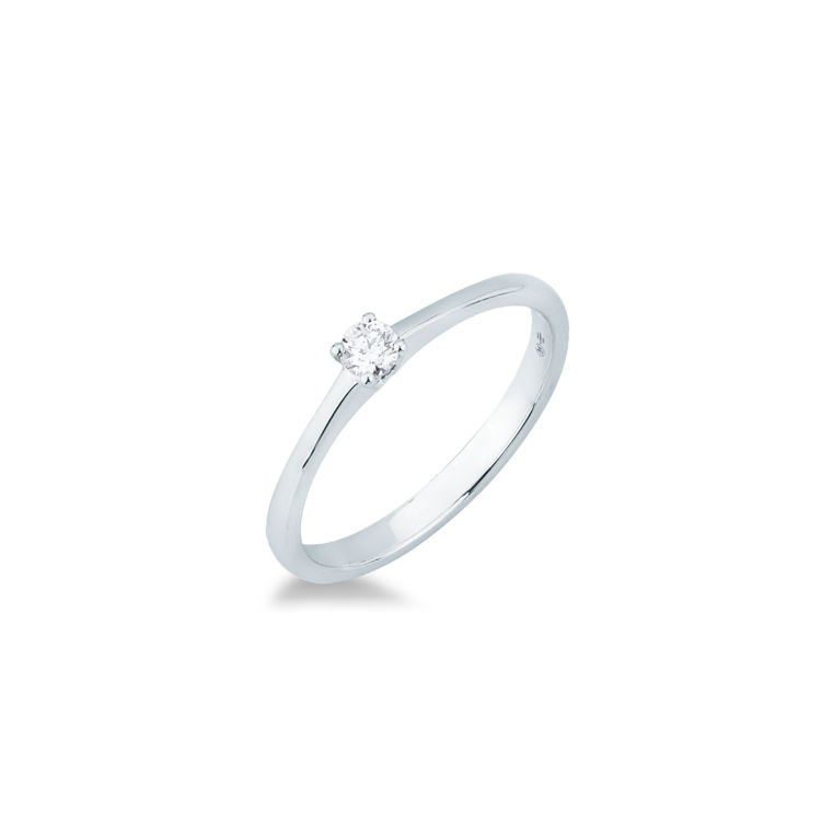 Picture of Solitaire ring with diamond in white gold