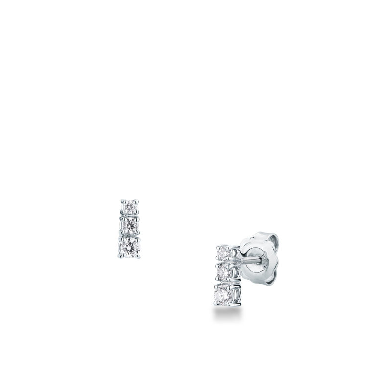 Picture of Pair of hinged earrings with diamond in white gold