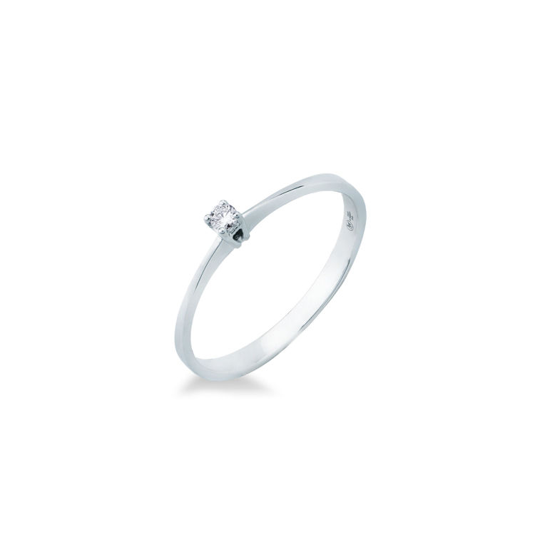 Picture of Solitaire ring with diamond in white gold