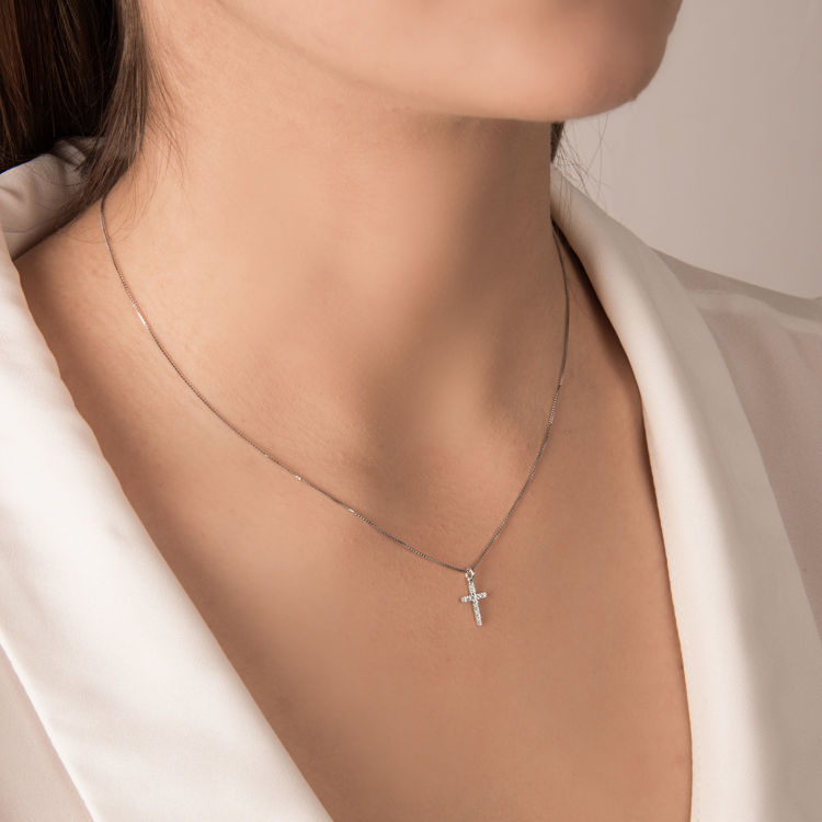 Picture of Necklace with diamond in white gold