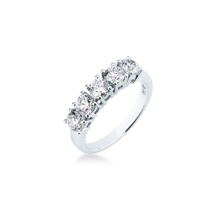 Picture of Riviera ring with diamond in white gold