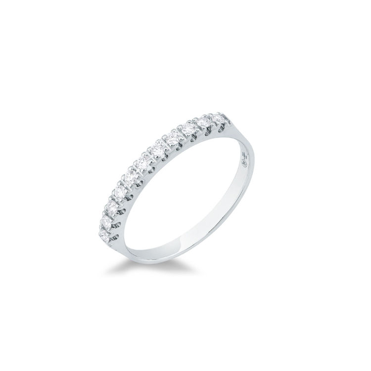 Picture of Riviera ring with diamond in white gold