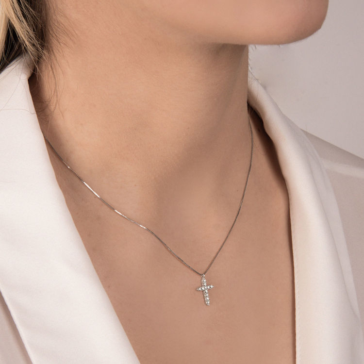 Picture of Necklace with diamond in white gold