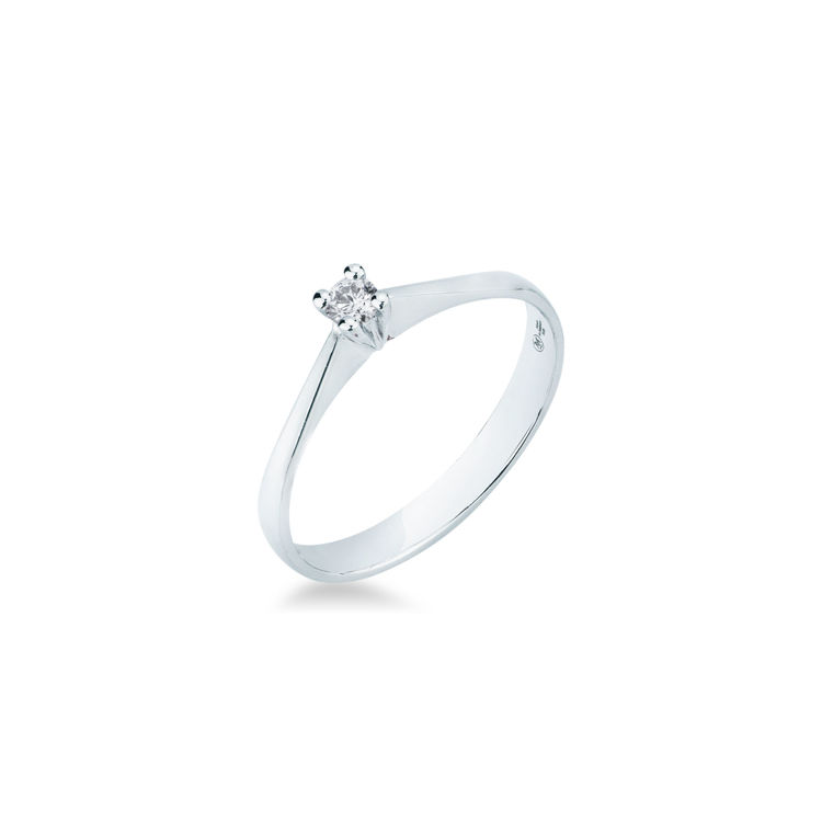 Picture of Solitaire ring with diamond in white gold