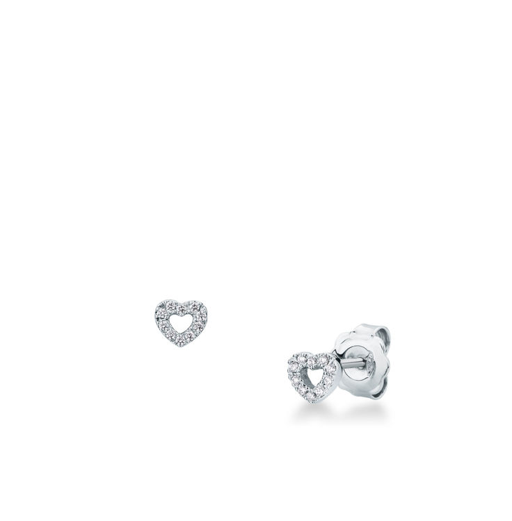 Picture of Pair of hinged earrings with diamond in white gold