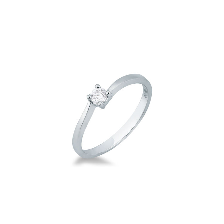 Picture of Solitaire ring with diamond in white gold