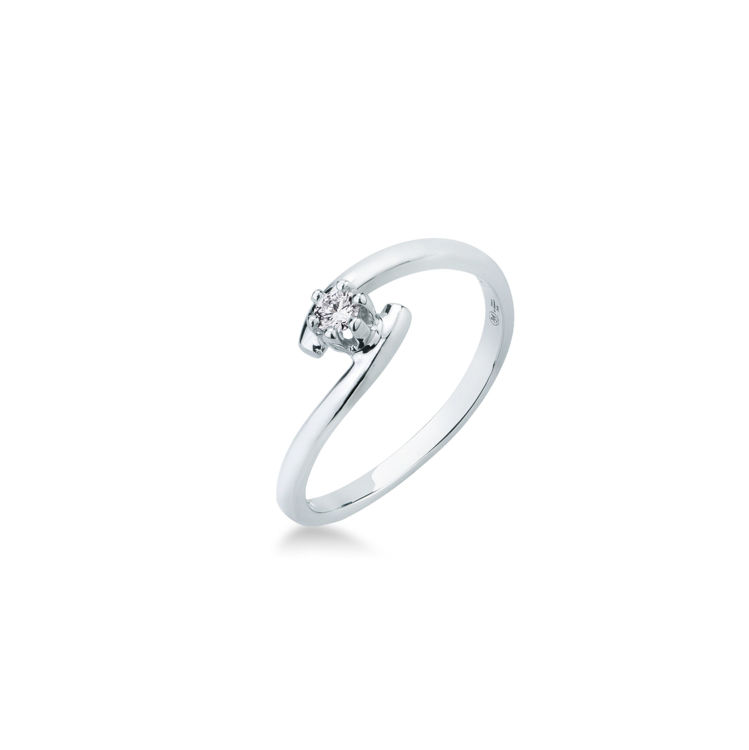 Picture of Solitaire ring with diamond in white gold