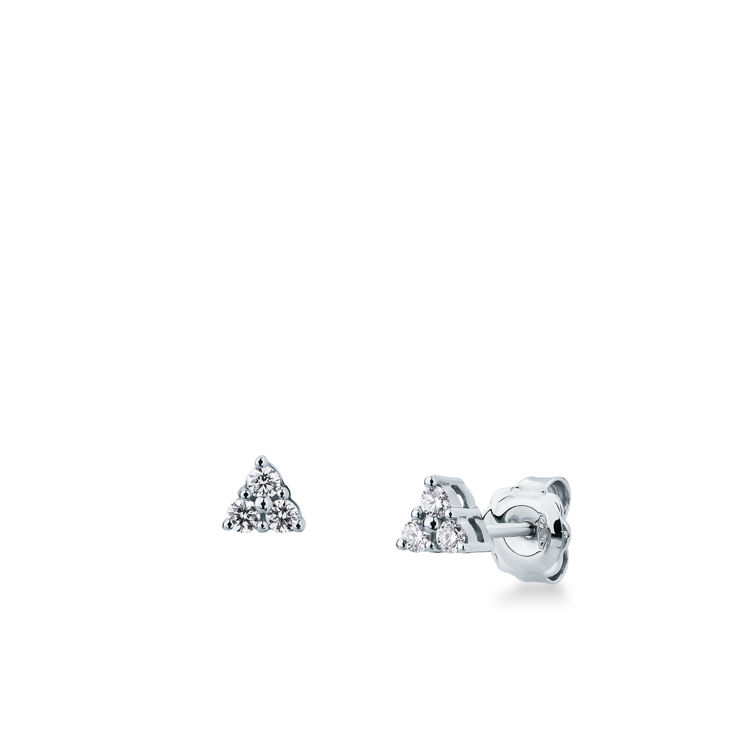 Picture of Pair of hinged earrings with diamond in white gold