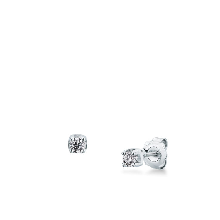 Picture of Pair of hinged earrings with diamond in white gold