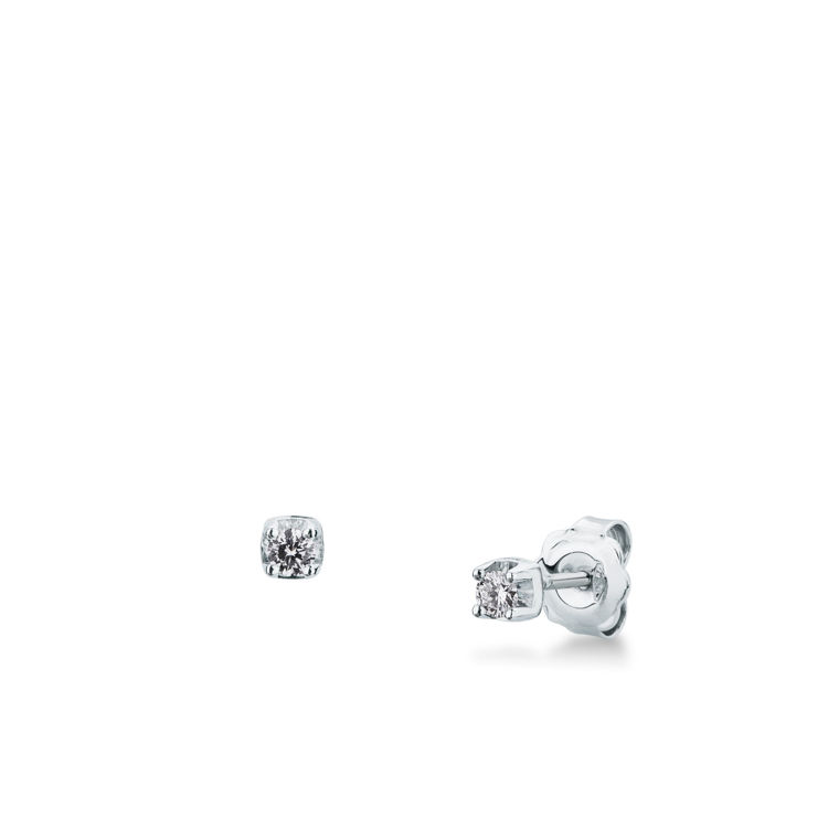 Picture of Pair of hinged earrings with diamond in white gold