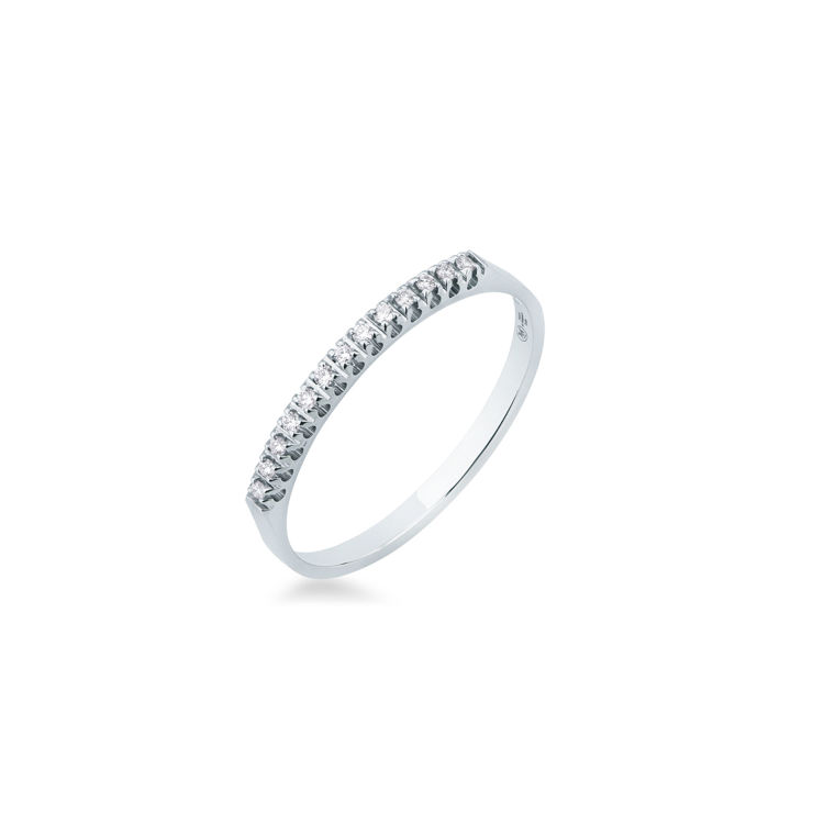 Picture of Riviera ring with diamond in white gold