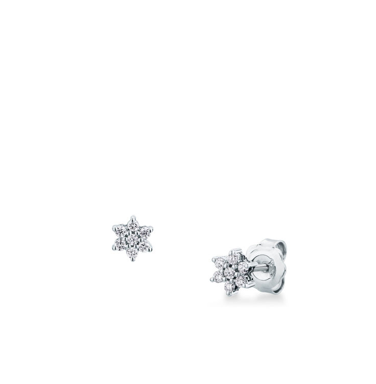 Picture of Pair of hinged earrings with diamond in white gold