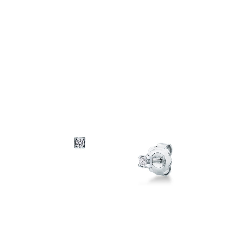 Picture of Pair of hinged earrings with diamond in white gold