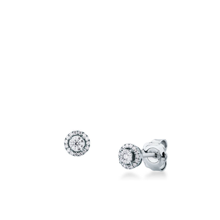 Picture of Pair of hinged earrings with diamond in white gold