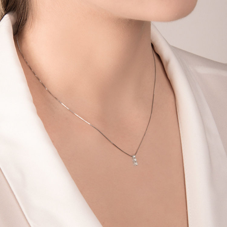 Imagen de Collar con diamante en oro blanco