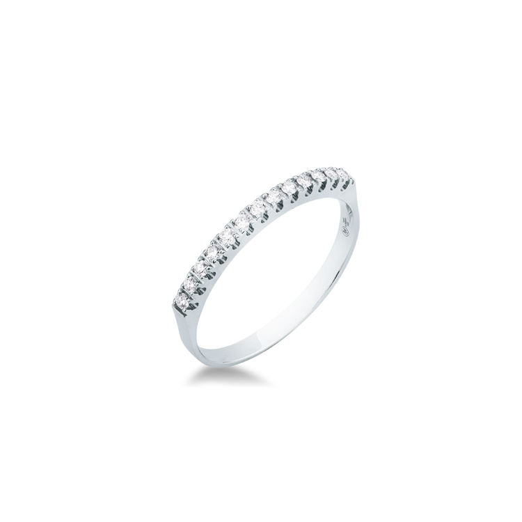 Picture of Riviera ring with diamond in white gold