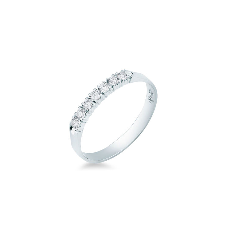 Picture of Riviera ring with diamond in white gold