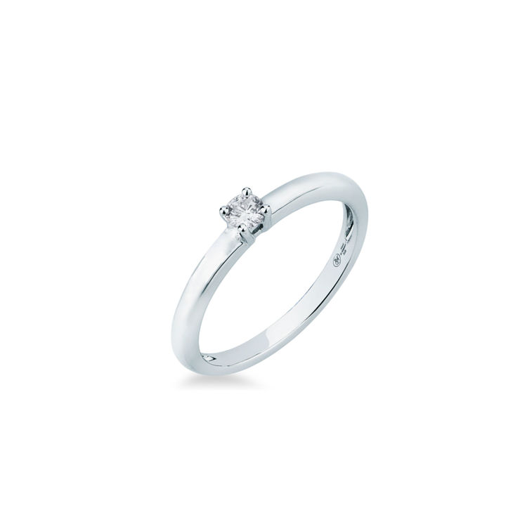 Picture of Solitaire ring with diamond in white gold