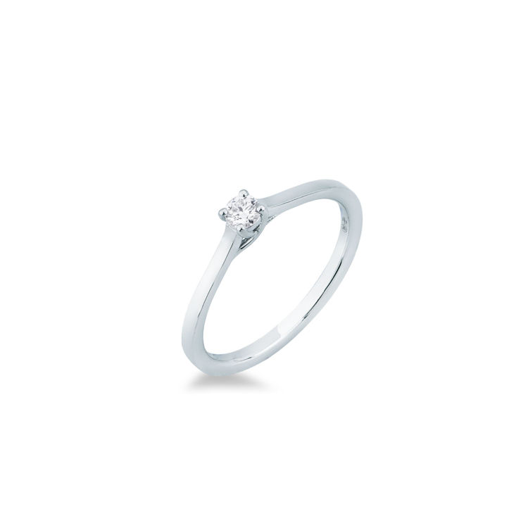 Picture of Solitaire ring with diamond in white gold