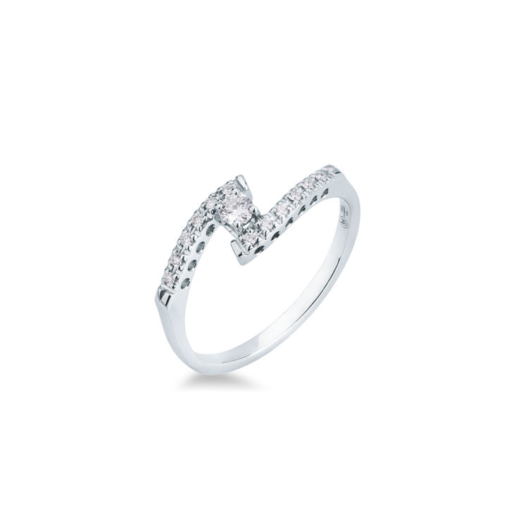 Picture of Ring with diamond in white gold