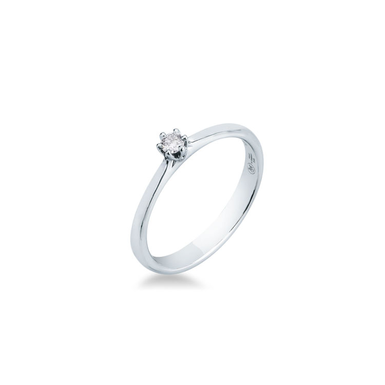 Picture of Solitaire ring with diamond in white gold