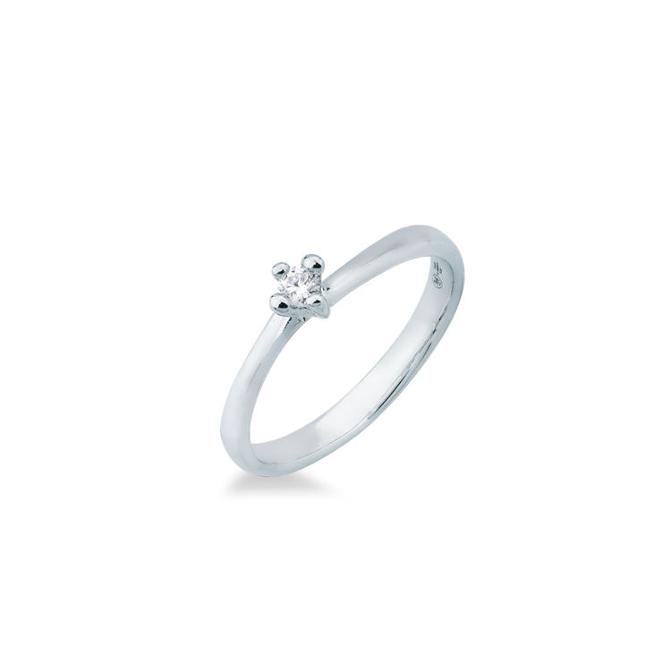 Picture of Solitaire ring with diamond in white gold