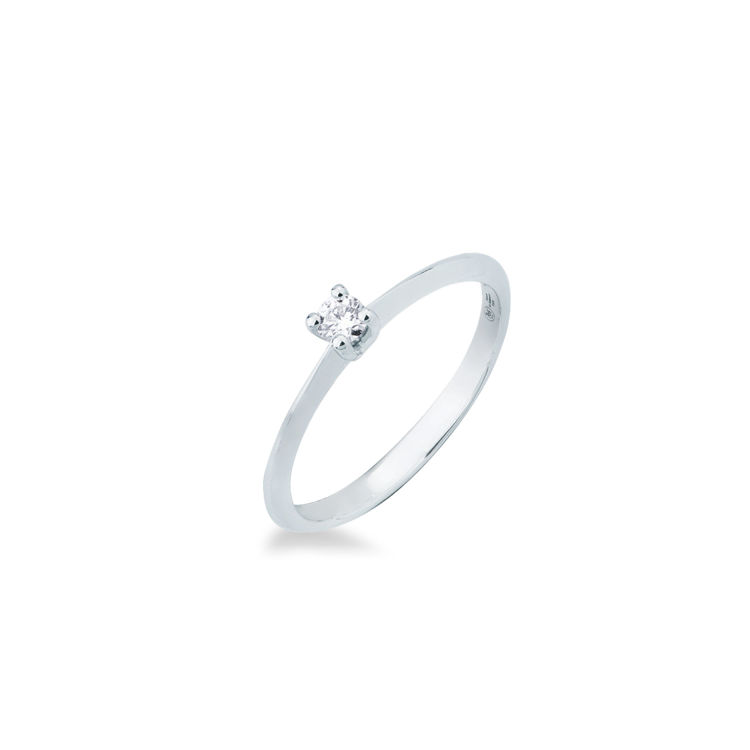 Picture of Solitaire ring with diamond in white gold