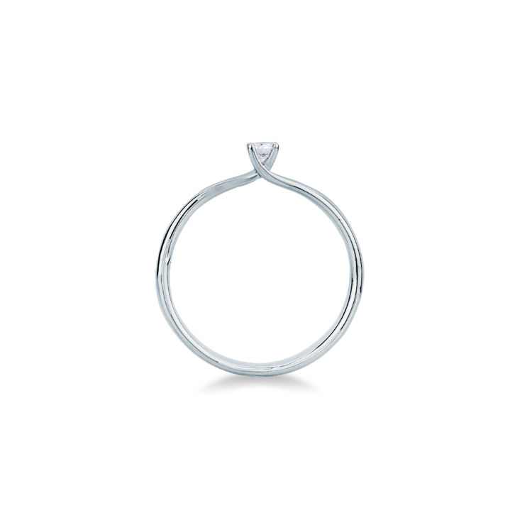 Picture of Solitaire ring with diamond in white gold