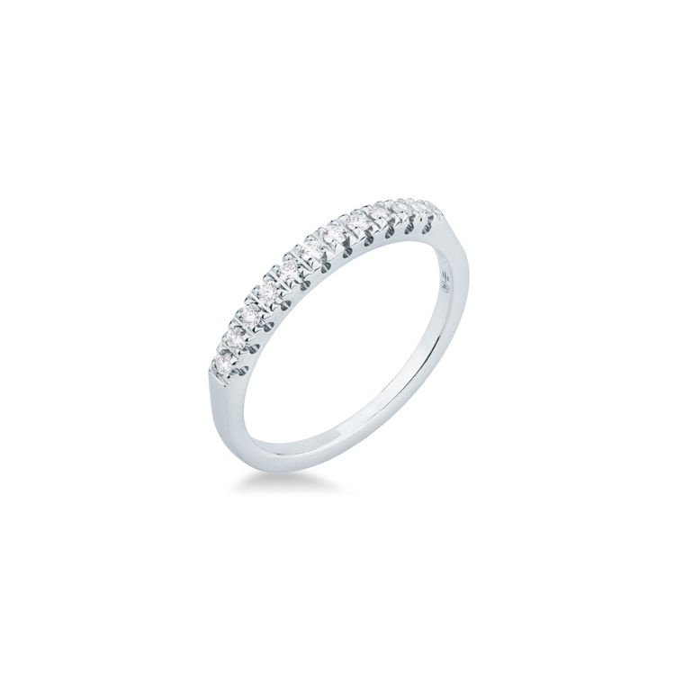 Picture of Riviera ring with diamond in white gold