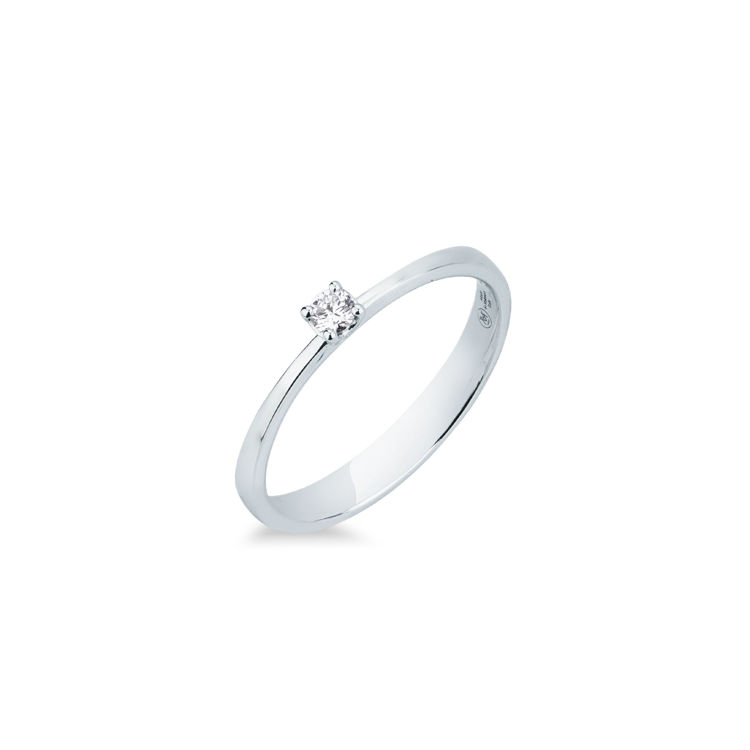 Picture of Solitaire ring with diamond in white gold