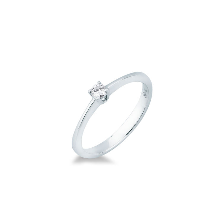 Picture of Solitaire ring with diamond in white gold