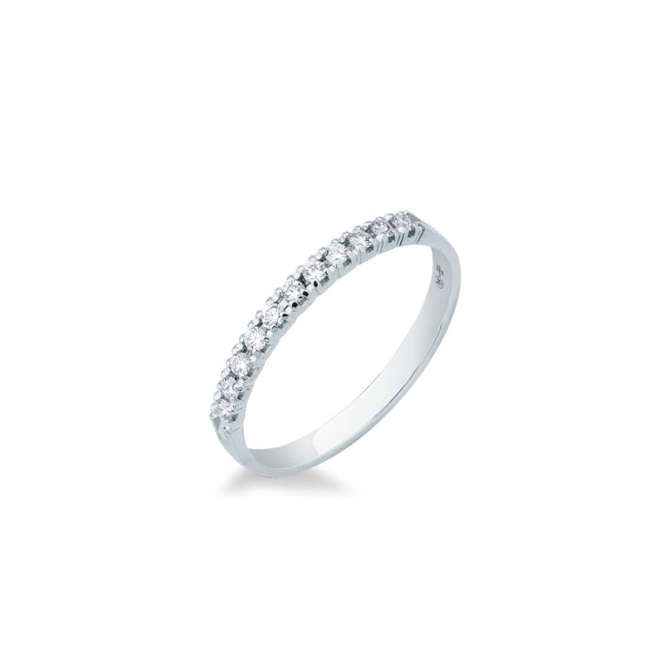 Picture of Riviera ring with diamond in white gold