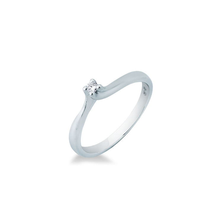 Picture of Solitaire ring with diamond in white gold