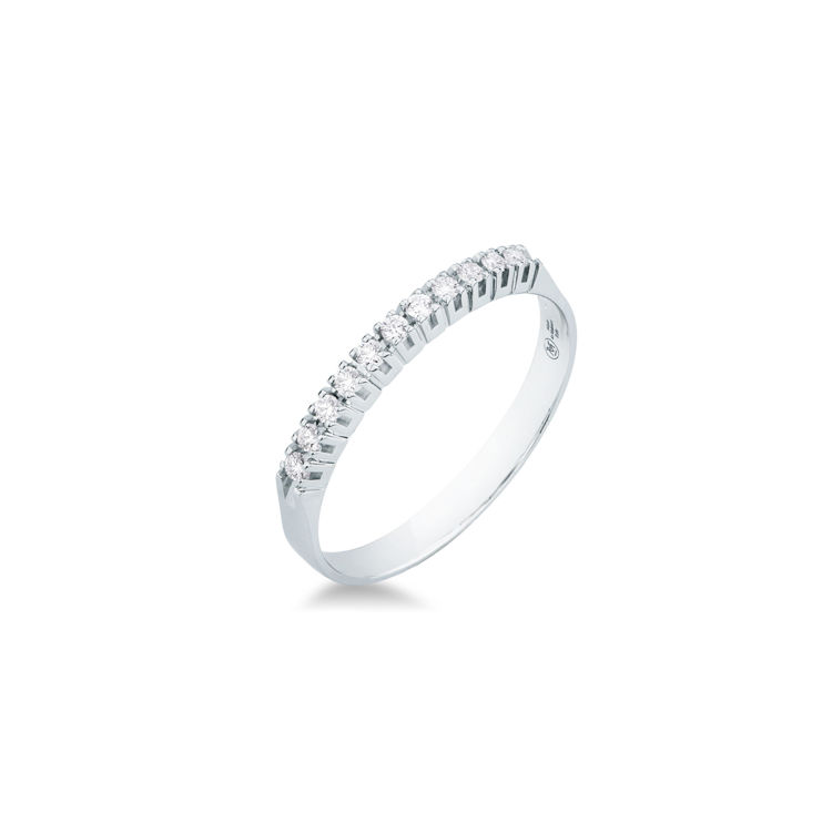 Picture of Riviera ring with diamond in white gold