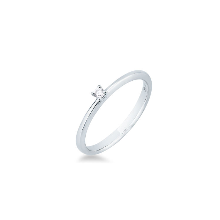 Picture of Solitaire ring with diamond in white gold