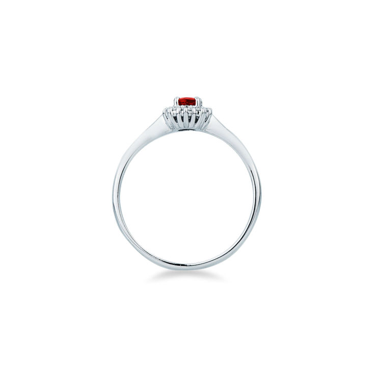 Picture of Ring with ruby and diamond in white gold