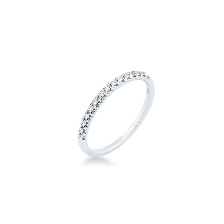 Picture of Riviera ring with diamond in white gold